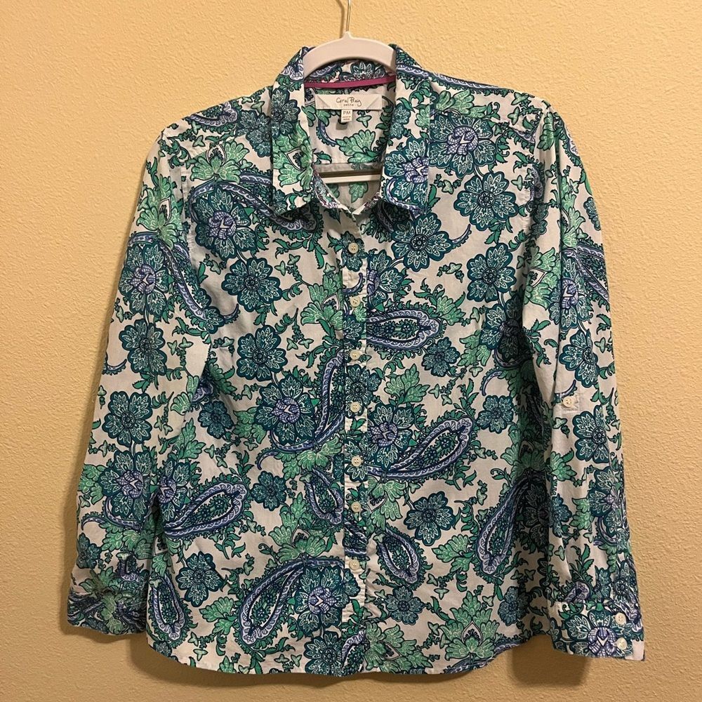 Coral Bay Green and Blue Patterned Shirt